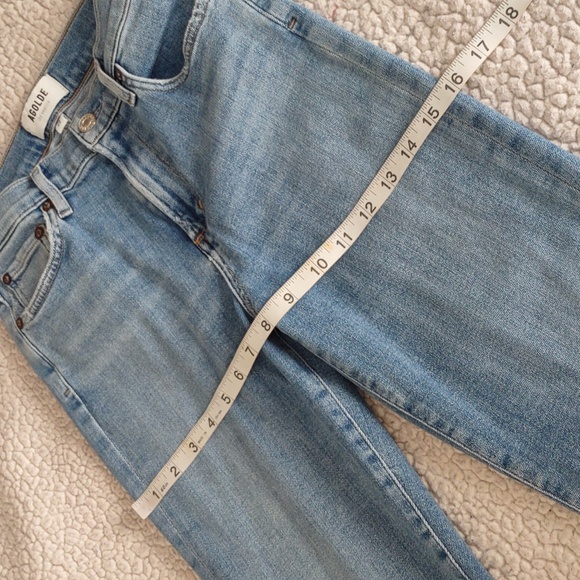 Agolde Size 26 Sophie Distressed Hem Blue Jeans - Picture 6 of 15
